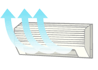 風向きはなるべく上に向ける