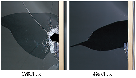 【防犯ガラスの優れた性能】破損状況比較