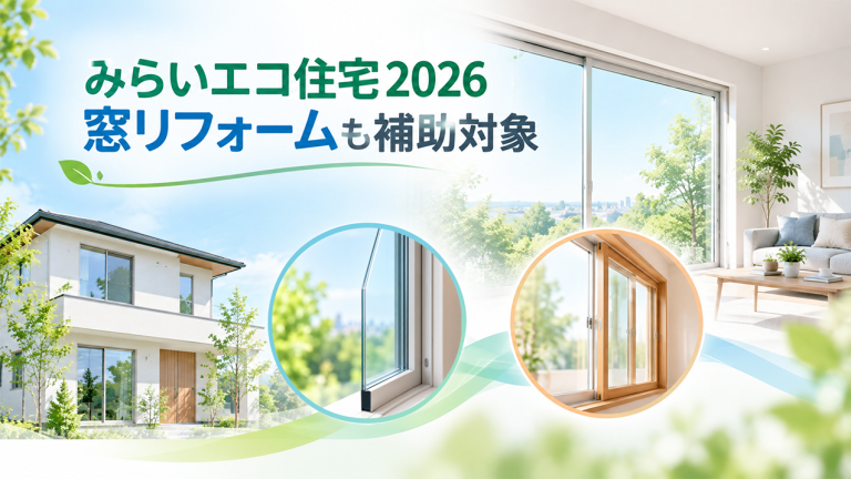 みらいエコ住宅2026事業とは？窓リフォームの補助金・対象条件・補助額を解説